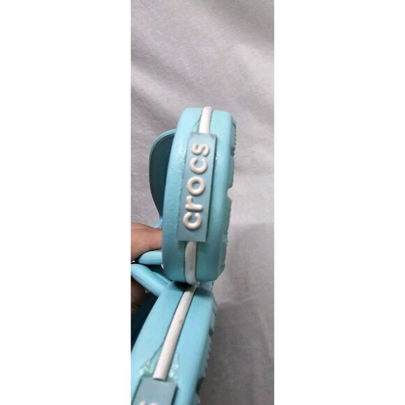 Crocs crocband thong sandals iconic comfort flip flops women’s size 7 Turquoise - Picture 6 of 6